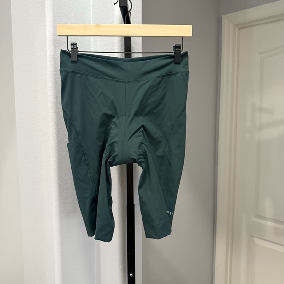 Terry cycling shorts hunter green womens size large cycle bike short padded - Picture 1 of 4